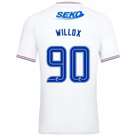 Kandiny Gyermek Kieron Willox #90 Fehér Idegenbeli Jersey 2023/24 Mez Póló Ing