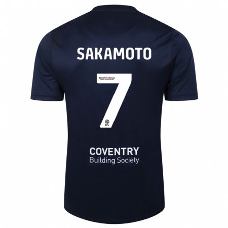 Kandiny Gyermek Tatsuhiro Sakamoto #7 Vörös Haditengerészet Idegenbeli Jersey 2023/24 Mez Póló Ing