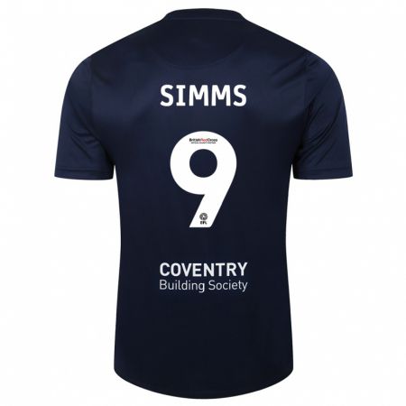 Kandiny Gyermek Ellis Simms #9 Vörös Haditengerészet Idegenbeli Jersey 2023/24 Mez Póló Ing