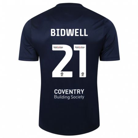 Kandiny Gyermek Jake Bidwell #21 Vörös Haditengerészet Idegenbeli Jersey 2023/24 Mez Póló Ing