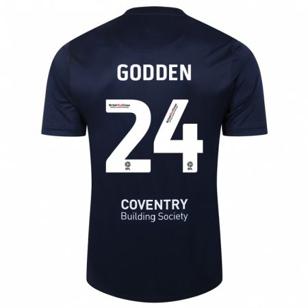 Kandiny Gyermek Matt Godden #24 Vörös Haditengerészet Idegenbeli Jersey 2023/24 Mez Póló Ing