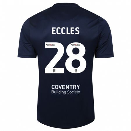 Kandiny Gyermek Josh Eccles #28 Vörös Haditengerészet Idegenbeli Jersey 2023/24 Mez Póló Ing