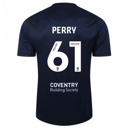 Kandiny Gyermek Callum Perry #61 Vörös Haditengerészet Idegenbeli Jersey 2023/24 Mez Póló Ing