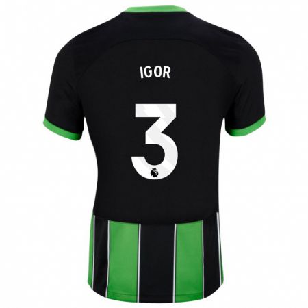 Kandiny Gyermek Igor #3 Fekete Zöld Idegenbeli Jersey 2023/24 Mez Póló Ing