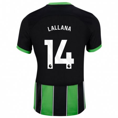 Kandiny Gyermek Adam Lallana #14 Fekete Zöld Idegenbeli Jersey 2023/24 Mez Póló Ing