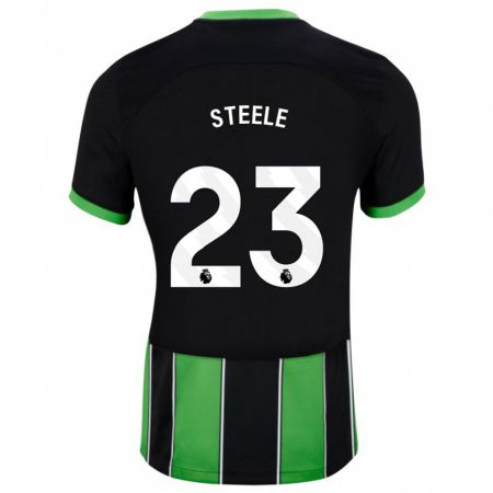 Kandiny Gyermek Jason Steele #23 Fekete Zöld Idegenbeli Jersey 2023/24 Mez Póló Ing