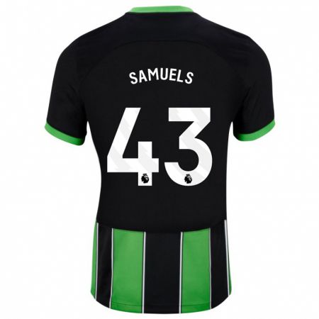 Kandiny Gyermek Imari Samuels #43 Fekete Zöld Idegenbeli Jersey 2023/24 Mez Póló Ing