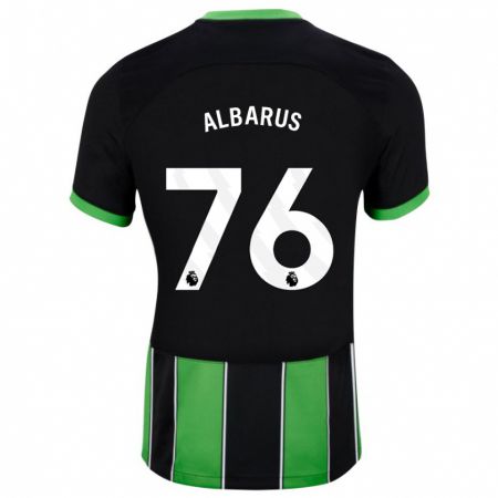 Kandiny Gyermek Zane Albarus #76 Fekete Zöld Idegenbeli Jersey 2023/24 Mez Póló Ing