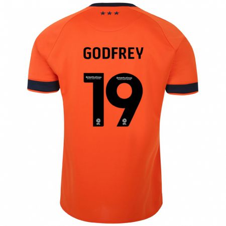 Kandiny Gyermek Freya Godfrey #19 Narancs Idegenbeli Jersey 2023/24 Mez Póló Ing