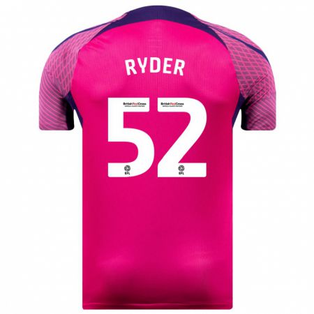 Kandiny Gyermek Joe Ryder #52 Lila Idegenbeli Jersey 2023/24 Mez Póló Ing