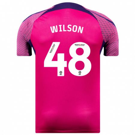 Kandiny Gyermek Callum Wilson #48 Lila Idegenbeli Jersey 2023/24 Mez Póló Ing