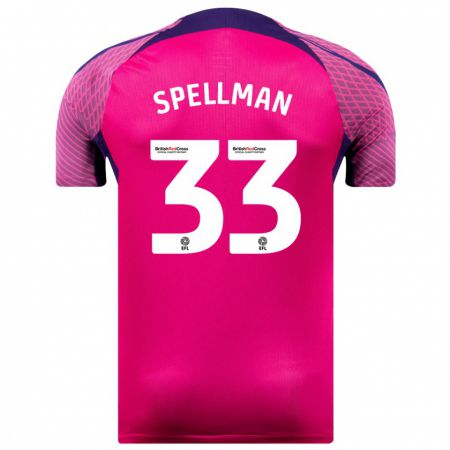 Kandiny Gyermek Michael Spellman #33 Lila Idegenbeli Jersey 2023/24 Mez Póló Ing