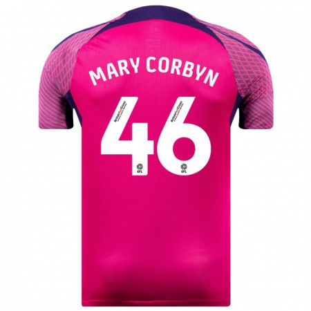 Kandiny Gyermek Mary Corbyn #46 Lila Idegenbeli Jersey 2023/24 Mez Póló Ing