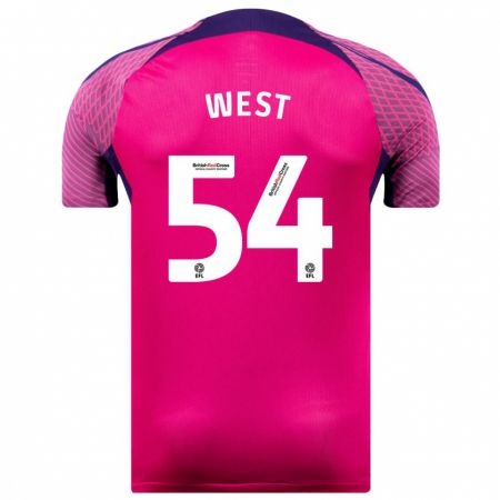 Kandiny Gyermek Ella West #54 Lila Idegenbeli Jersey 2023/24 Mez Póló Ing