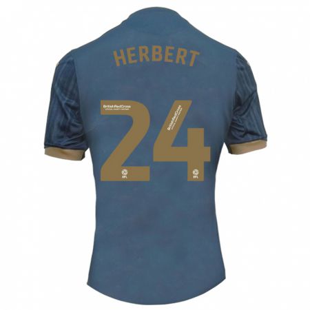 Kandiny Gyermek Chelsea Herbert #24 Sötét Kékeszöld Idegenbeli Jersey 2023/24 Mez Póló Ing