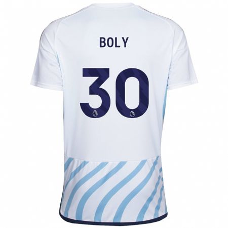 Kandiny Gyermek Willy Boly #30 Fehér Kék Idegenbeli Jersey 2023/24 Mez Póló Ing