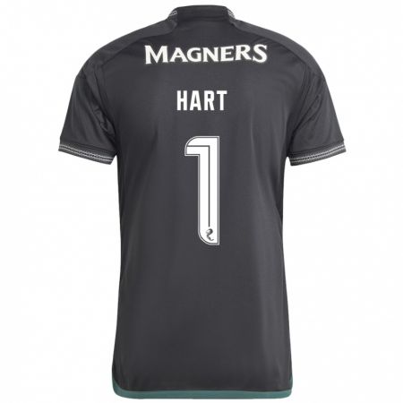 Kandiny Gyermek Joe Hart #1 Fekete Idegenbeli Jersey 2023/24 Mez Póló Ing