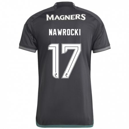 Kandiny Gyermek Maik Nawrocki #17 Fekete Idegenbeli Jersey 2023/24 Mez Póló Ing