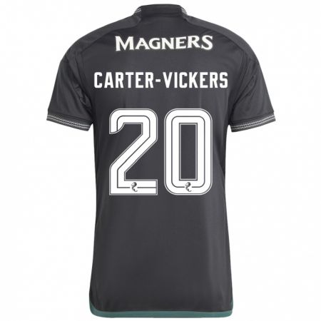 Kandiny Gyermek Cameron Carter-Vickers #20 Fekete Idegenbeli Jersey 2023/24 Mez Póló Ing