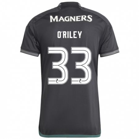 Kandiny Gyermek Matt O'riley #33 Fekete Idegenbeli Jersey 2023/24 Mez Póló Ing