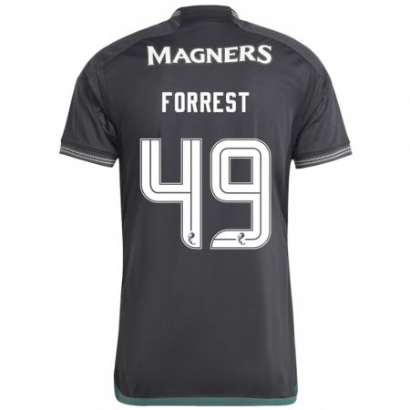 Kandiny Gyermek James Forrest #49 Fekete Idegenbeli Jersey 2023/24 Mez Póló Ing