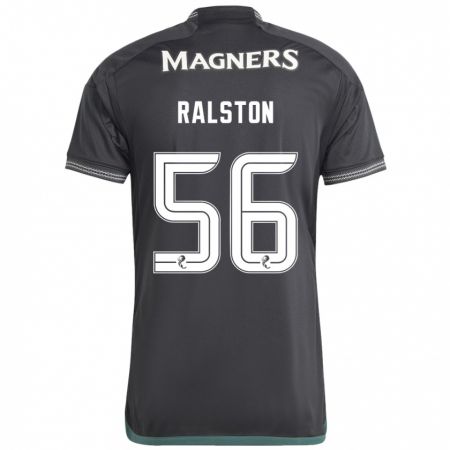 Kandiny Gyermek Anthony Ralston #56 Fekete Idegenbeli Jersey 2023/24 Mez Póló Ing