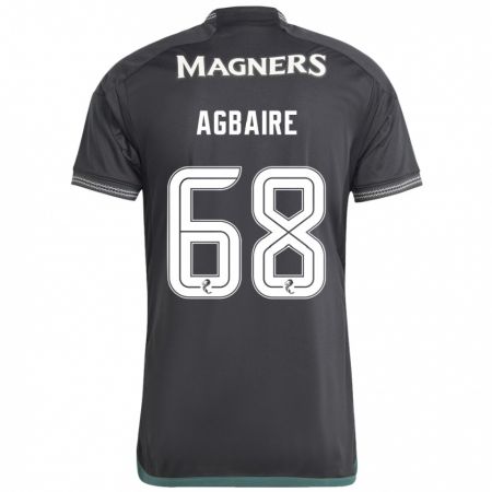 Kandiny Gyermek Lenny Agbaire #68 Fekete Idegenbeli Jersey 2023/24 Mez Póló Ing