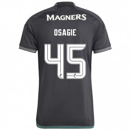 Kandiny Gyermek Justin Osagie #45 Fekete Idegenbeli Jersey 2023/24 Mez Póló Ing