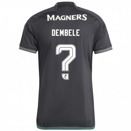 Kandiny Gyermek Hassan Dembele #0 Fekete Idegenbeli Jersey 2023/24 Mez Póló Ing