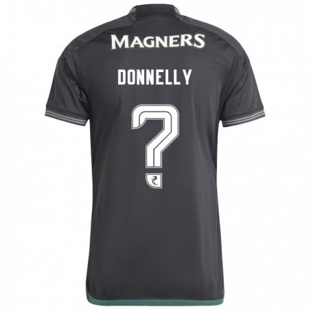 Kandiny Gyermek Jacob Donnelly #0 Fekete Idegenbeli Jersey 2023/24 Mez Póló Ing