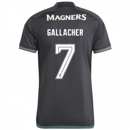 Kandiny Gyermek Amy Gallacher #7 Fekete Idegenbeli Jersey 2023/24 Mez Póló Ing