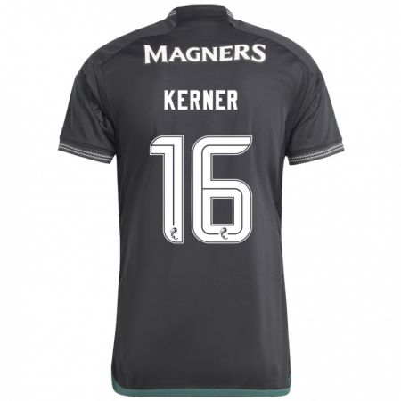 Kandiny Gyermek Hana Kerner #16 Fekete Idegenbeli Jersey 2023/24 Mez Póló Ing