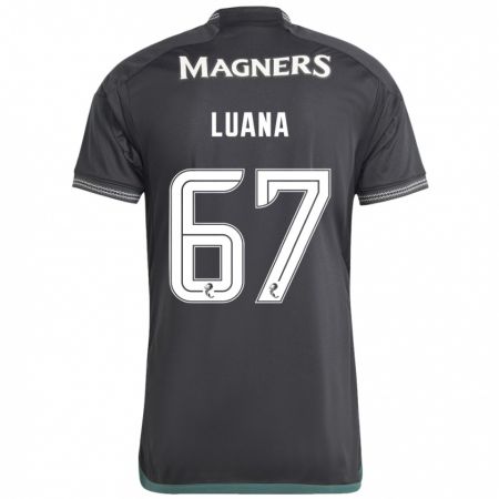 Kandiny Gyermek Luana Muñoz #67 Fekete Idegenbeli Jersey 2023/24 Mez Póló Ing