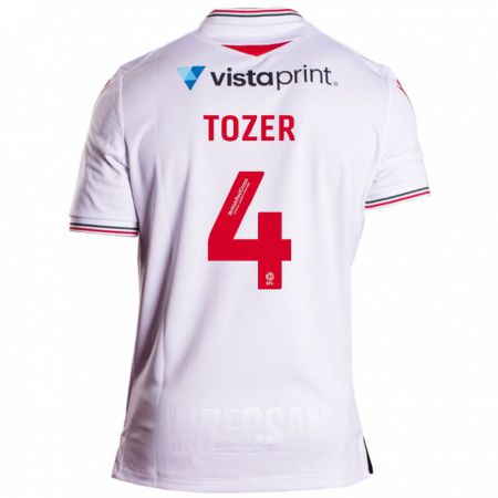 Kandiny Gyermek Ben Tozer #4 Fehér Idegenbeli Jersey 2023/24 Mez Póló Ing