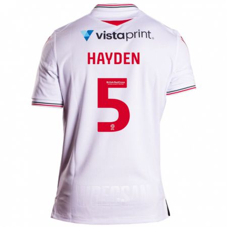 Kandiny Gyermek Aaron Hayden #5 Fehér Idegenbeli Jersey 2023/24 Mez Póló Ing