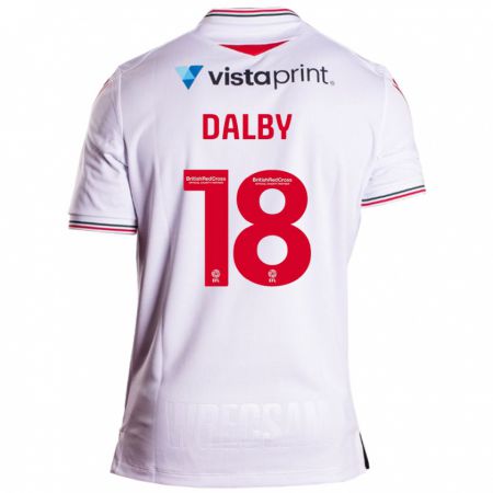 Kandiny Gyermek Sam Dalby #18 Fehér Idegenbeli Jersey 2023/24 Mez Póló Ing