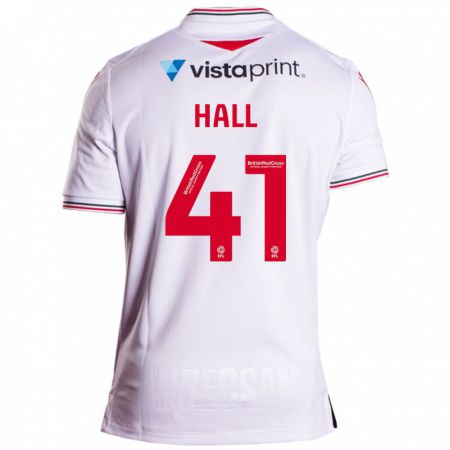 Kandiny Gyermek Liam Hall #41 Fehér Idegenbeli Jersey 2023/24 Mez Póló Ing