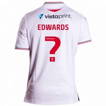 Kandiny Gyermek Callum Edwards #0 Fehér Idegenbeli Jersey 2023/24 Mez Póló Ing