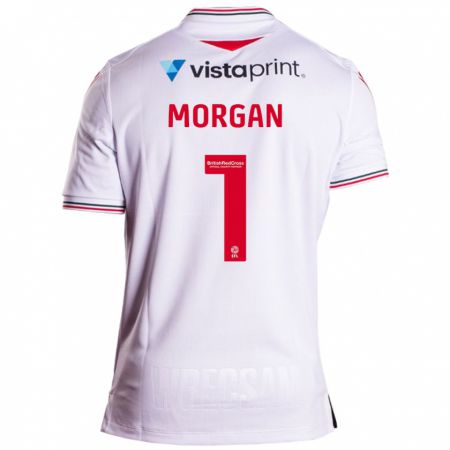 Kandiny Gyermek Delyth Morgan #1 Fehér Idegenbeli Jersey 2023/24 Mez Póló Ing