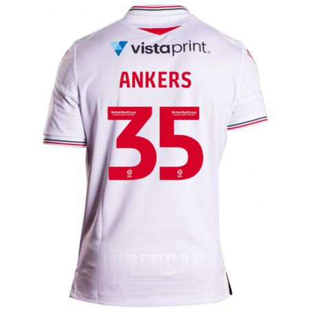 Kandiny Gyermek Chloe Ankers #35 Fehér Idegenbeli Jersey 2023/24 Mez Póló Ing