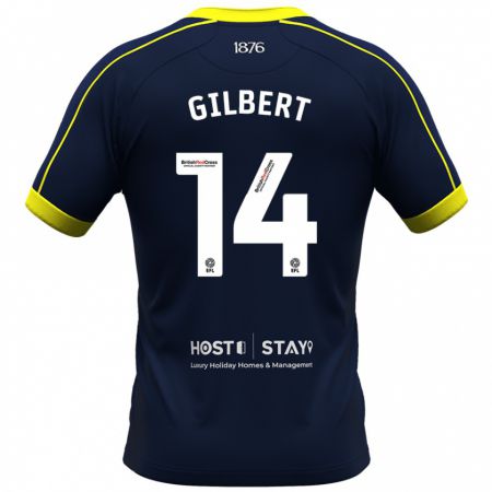 Kandiny Gyermek Alex Gilbert #14 Haditengerészet Idegenbeli Jersey 2023/24 Mez Póló Ing