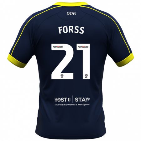 Kandiny Gyermek Marcus Forss #21 Haditengerészet Idegenbeli Jersey 2023/24 Mez Póló Ing