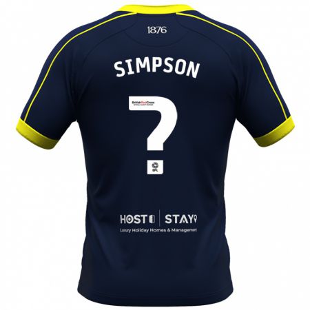 Kandiny Gyermek Cameron Simpson #0 Haditengerészet Idegenbeli Jersey 2023/24 Mez Póló Ing