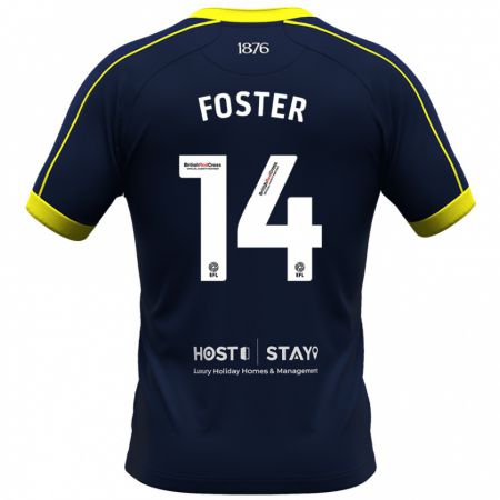 Kandiny Gyermek Emma Foster #14 Haditengerészet Idegenbeli Jersey 2023/24 Mez Póló Ing