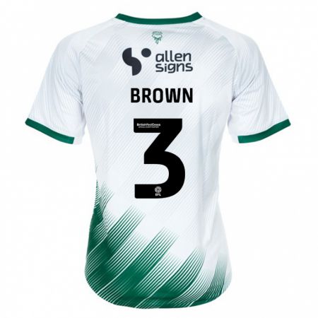 Kandiny Gyermek Jaden Brown #3 Fehér Idegenbeli Jersey 2023/24 Mez Póló Ing