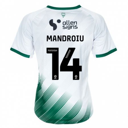 Kandiny Gyermek Daniel Mandroiu #14 Fehér Idegenbeli Jersey 2023/24 Mez Póló Ing