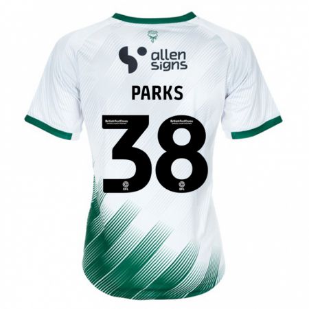 Kandiny Gyermek Charlie Parks #38 Fehér Idegenbeli Jersey 2023/24 Mez Póló Ing