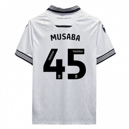 Kandiny Gyermek Anthony Musaba #45 Fehér Idegenbeli Jersey 2023/24 Mez Póló Ing