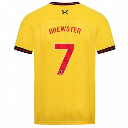 Kandiny Gyermek Rhian Brewster #7 Sárga Idegenbeli Jersey 2023/24 Mez Póló Ing