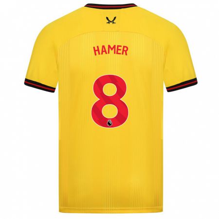 Kandiny Gyermek Gustavo Hamer #8 Sárga Idegenbeli Jersey 2023/24 Mez Póló Ing